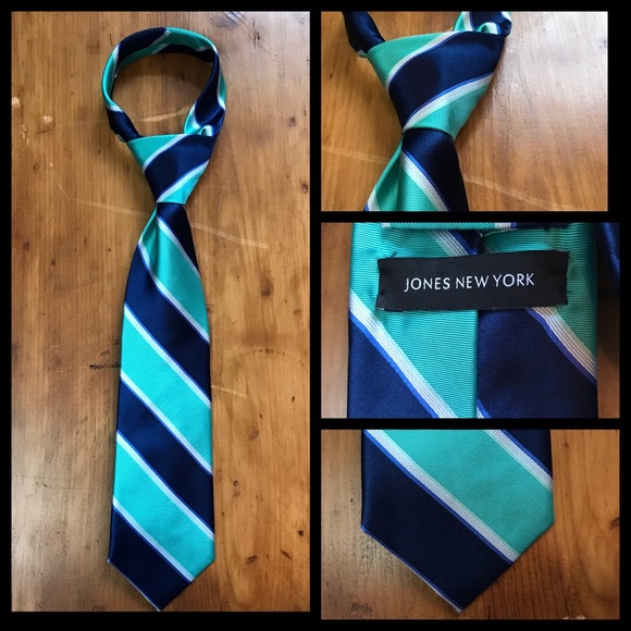 Men’s Jones NY Teal & Blue Tie - Picture 2 of 8